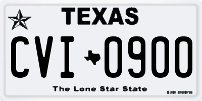 TX license plate CVI0900