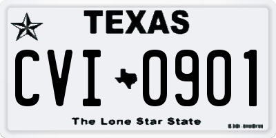 TX license plate CVI0901