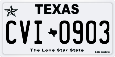 TX license plate CVI0903
