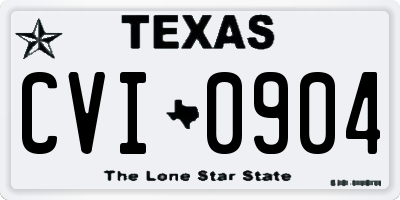 TX license plate CVI0904