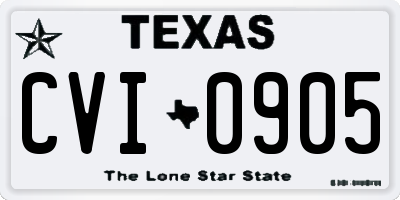 TX license plate CVI0905