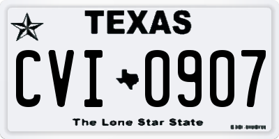 TX license plate CVI0907