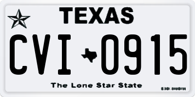 TX license plate CVI0915