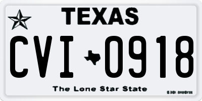 TX license plate CVI0918