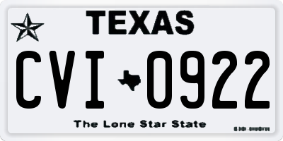 TX license plate CVI0922