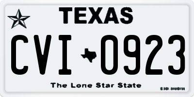 TX license plate CVI0923
