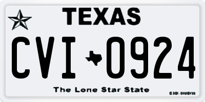 TX license plate CVI0924