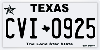 TX license plate CVI0925