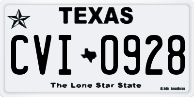 TX license plate CVI0928