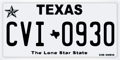 TX license plate CVI0930