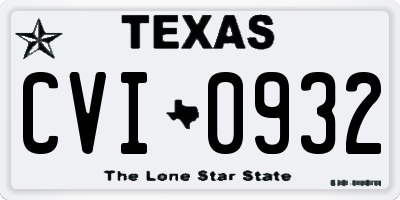 TX license plate CVI0932