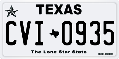 TX license plate CVI0935