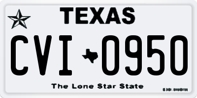 TX license plate CVI0950