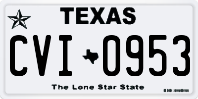 TX license plate CVI0953