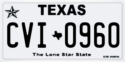 TX license plate CVI0960
