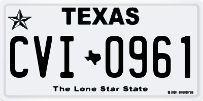 TX license plate CVI0961