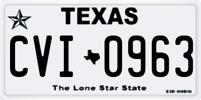 TX license plate CVI0963