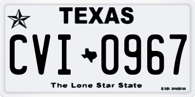 TX license plate CVI0967