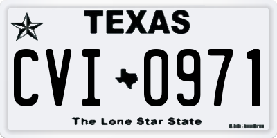 TX license plate CVI0971