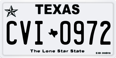 TX license plate CVI0972