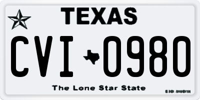TX license plate CVI0980