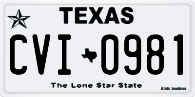 TX license plate CVI0981