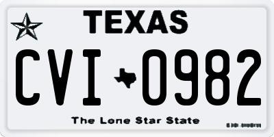 TX license plate CVI0982