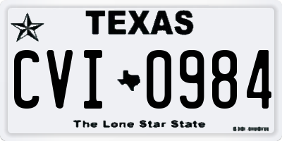 TX license plate CVI0984