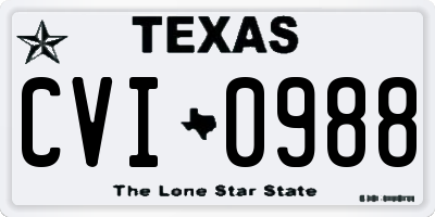 TX license plate CVI0988