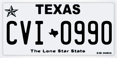 TX license plate CVI0990