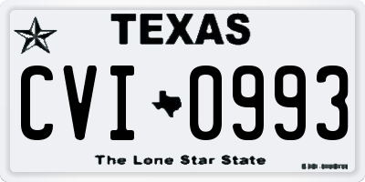 TX license plate CVI0993