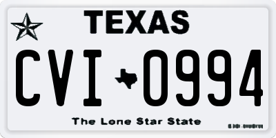 TX license plate CVI0994