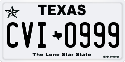 TX license plate CVI0999