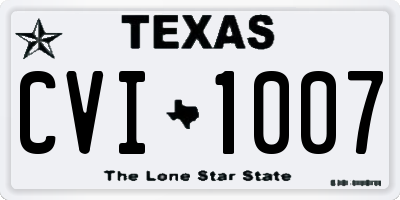 TX license plate CVI1007
