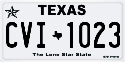 TX license plate CVI1023