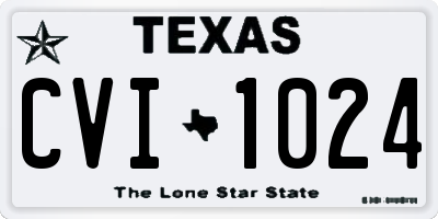 TX license plate CVI1024