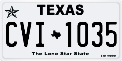 TX license plate CVI1035