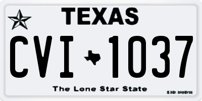 TX license plate CVI1037