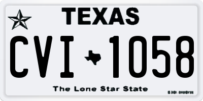 TX license plate CVI1058