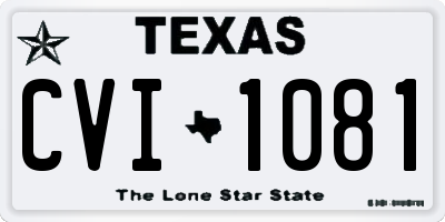 TX license plate CVI1081