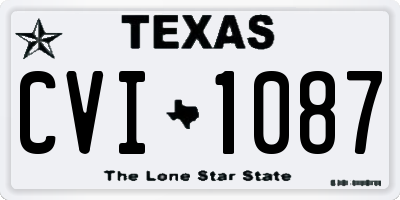 TX license plate CVI1087