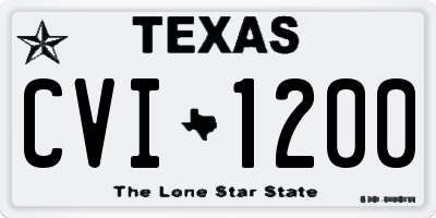 TX license plate CVI1200
