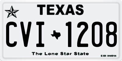TX license plate CVI1208