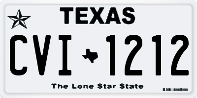 TX license plate CVI1212