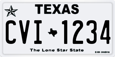 TX license plate CVI1234