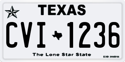 TX license plate CVI1236