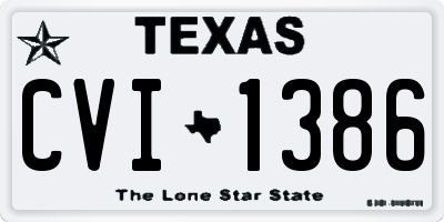 TX license plate CVI1386