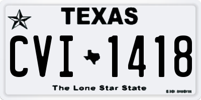TX license plate CVI1418