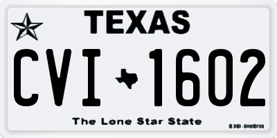 TX license plate CVI1602