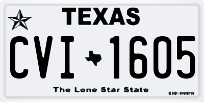 TX license plate CVI1605